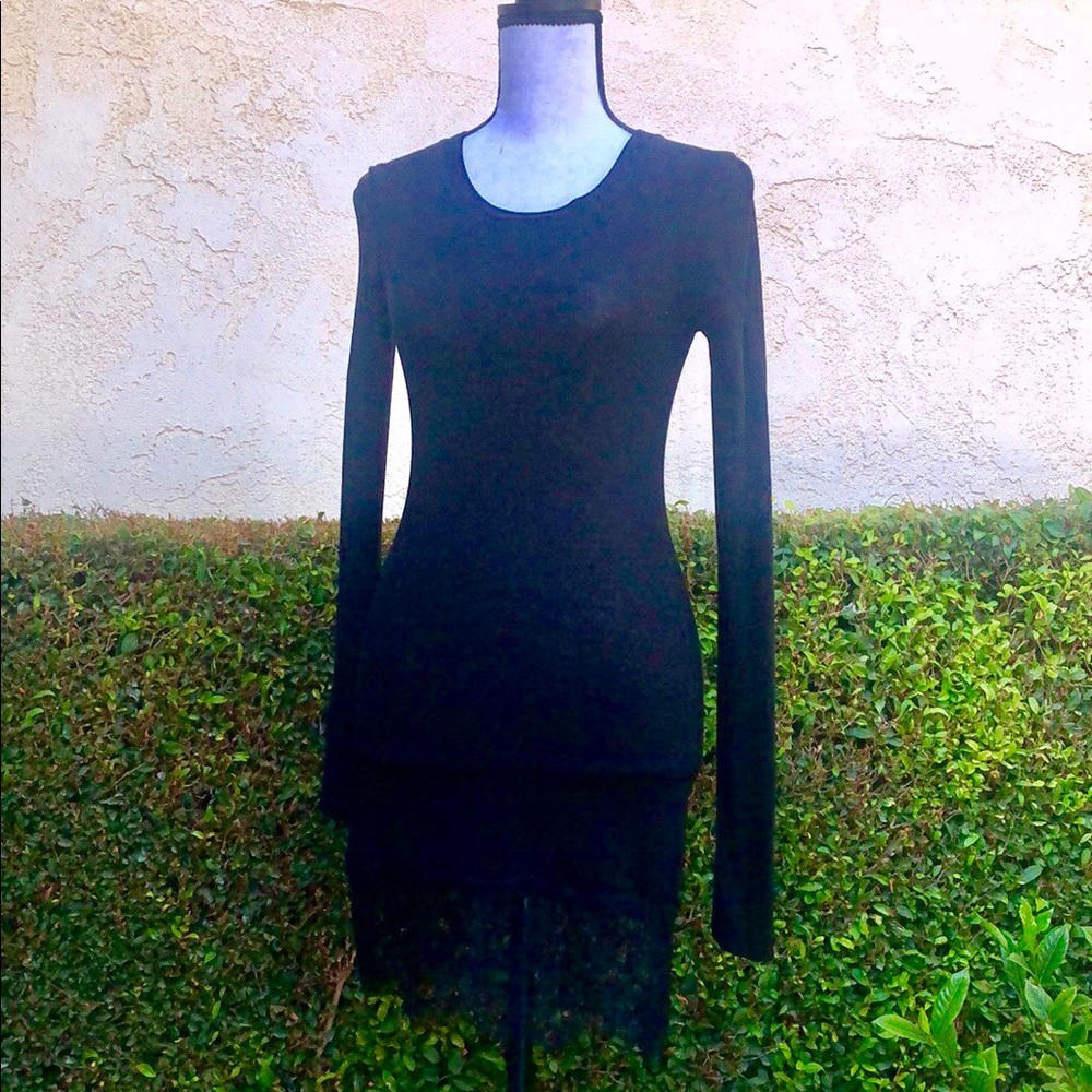 Bcbgmaxazria black ribbed top/dress